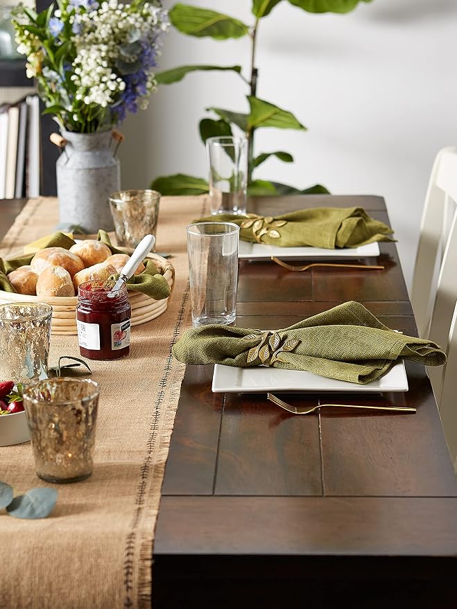 DII Variegated Tabletop Collection, Napkin Set, Olive Green, 6 Piece - Image 6