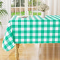 misaya Square Waterproof Vinyl Table Cloth, Buffalo Flannel Backed Tablecloth, Wipeable Plastic Table Cover for Dinner, Kitchen, Outdoor (60" x 60", Green and White)