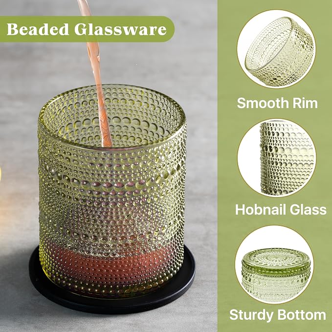 Hobnail Drinking Glasses Set of 12 - Image 5