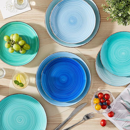 vancasso Bonita Salad Plates, 8.5 inch Small Dinner Plates Set, Ceramic Dessert Plate Serving Dishes Set of 6, Microwave, Oven and Dishwasher Safe, Assorted Color