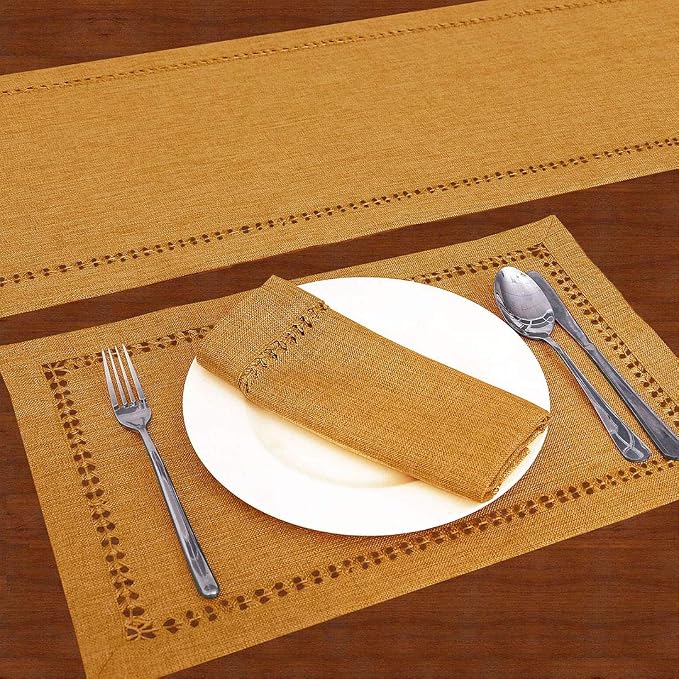 Grelucgo Handcrafted Solid Color Dining Table Runner, Dresser Scarf, - Image 3
