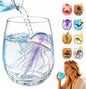 3D Floating Jellyfish Stemless Wine Glass, Artistic Ocean Tumbler | Unique by Unknown