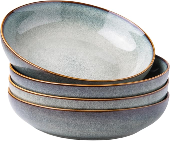 AmorArc 8.5’’ Ceramic Pasta Bowls Set of 4, 36oz Large Stoneware Bowls Set | by AmorArc