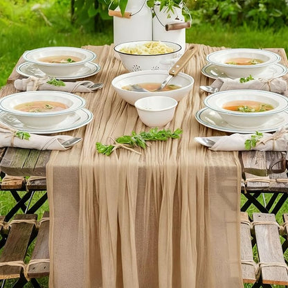 Cheesecloth Table Runner, 120 Inch 10 FT, Champagne | 1 Pack, 35x120 Inches - Image 7