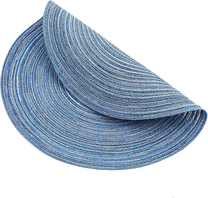 SHACOS Round Braided Placemats Set of 6 Circle Place Mats Kitchen Table Mats - Image 3