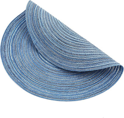 SHACOS Round Braided Placemats Set of 8 Circle Place Mats Cotton Polyester - Image 6