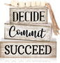 4 Pcs Inspirational Farmhouse Table Decor Rustic Motivational Wooden Stacked by Moucuny