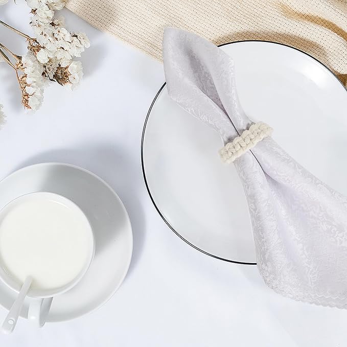 Meplait Napkin Rings Set of 12, Boho Napkins Holders Ring - Image 4