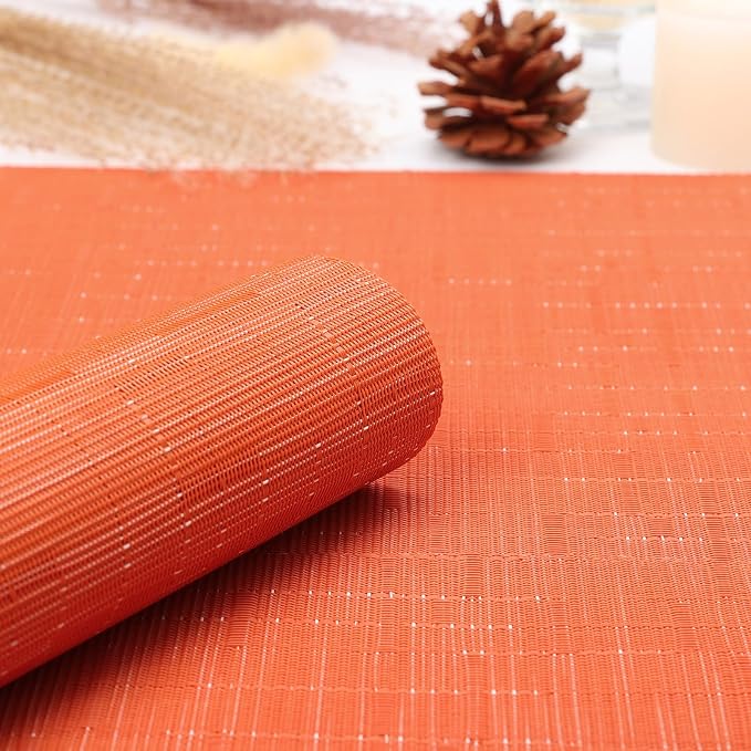 Myir JUN Orange Table Runner Home Decor Dining Table Runners | Vinyl Table - Image 2
