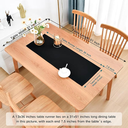 Faux Linen Small Table Runner Water Resistant 13 x 36 in, Coffee Table Runner - Image 2