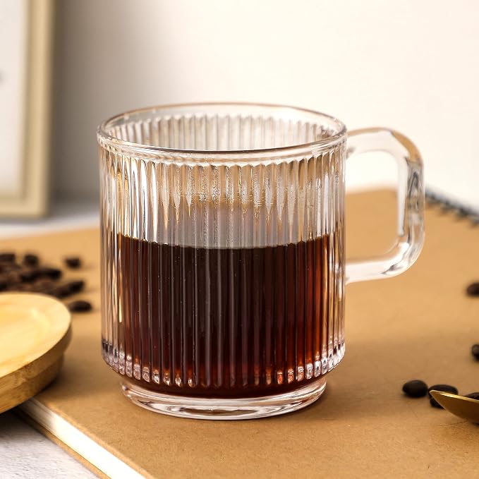 Lysenn Clear Glass Mug with Lid, Premium Glass Coffee Mug, 12 oz Tea Cup | - Image 2