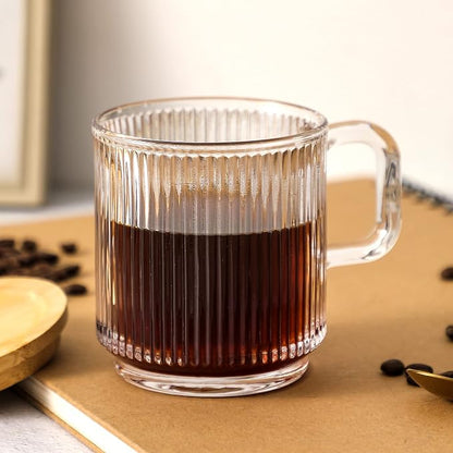 Lysenn Clear Glass Mug with Lid, Premium Glass Coffee Mug, 12 oz Tea Cup | - Image 2