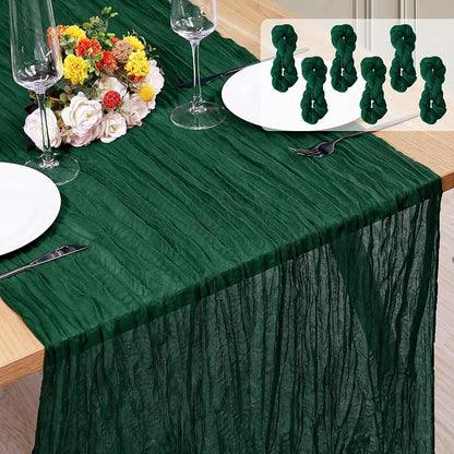 6 Pack Cheesecloth Table Runner 10Ft Christmas Gauze Boho Table Runners by Home