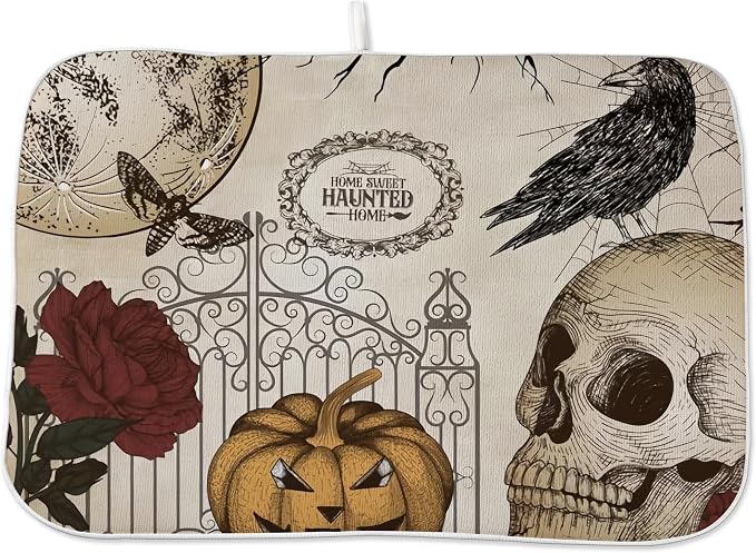 Retro Halloween Dish Drying Mat by Unknown