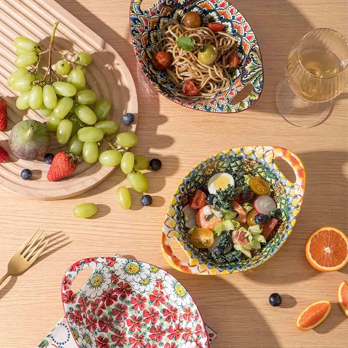 Henten Home Ceramic Salad Bowls Set, 19 oz Porcelain Soup Bowl Set of 4 - Image 6