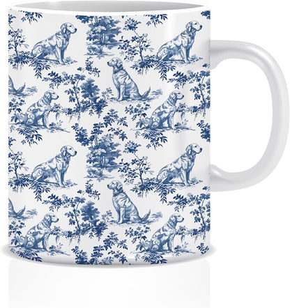 Chinoiserie Golden Retriever Mug, Toile de Jouy French Country Dog Coffee Tea by Unknown