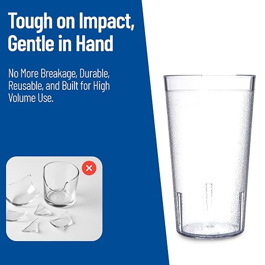 Carlisle FoodService Products Reusable Plastic Cups, 16 oz, 24 Pack | Stackable - Image 7