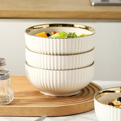 LETAOTAO Cereal Bowl Set of 4, Ceramic Cereal Bowls - Image 7