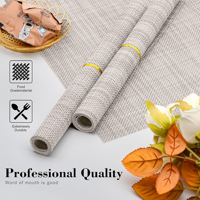 Placemats Set of 4 Washable Indoor | Outdoor Vinyl Place Mats - Image 3