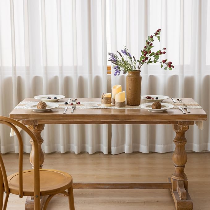 Keketoarrange Boho Macrame Table Runner 12x48 Inch | Woven Burlap Rustic Runner - Image 7