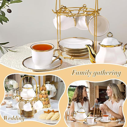 Porcelain Tea Set European Ceramic Tea Cup Saucer Gift Sets - Image 8