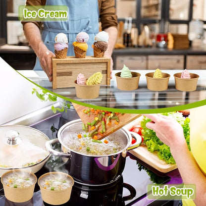 Fulmoon 100 Pack Paper Soup Containers - Image 6