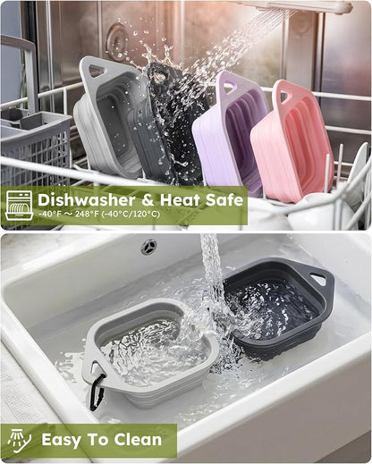 Pecute 2 Pack Foldable Travel Dog Bowls, Portable Silicone, BPA Free, - Image 8