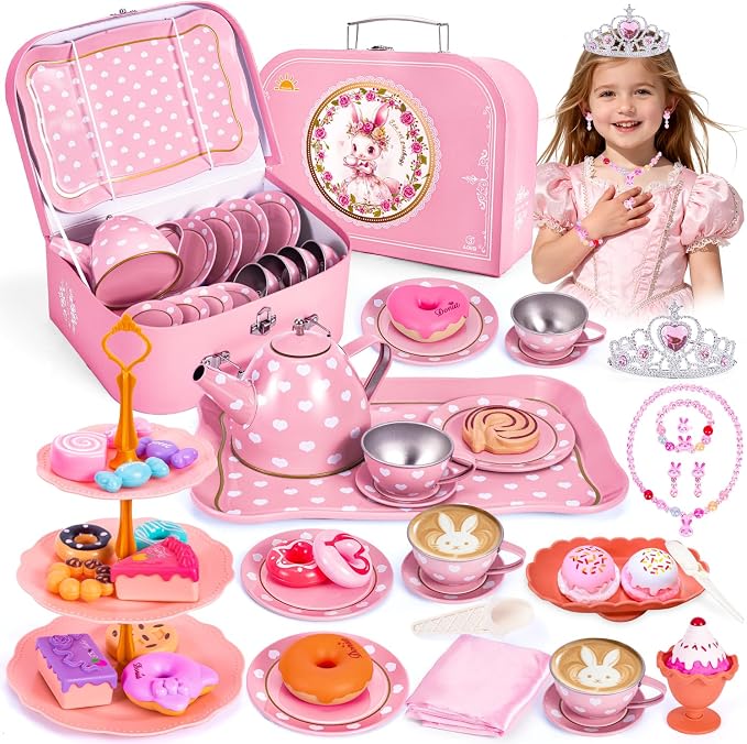 Hohosunlar Tea Party Set for Little Girls, Kids Tea Set for Toddler 3-5 6-8 | by Hohosunlar