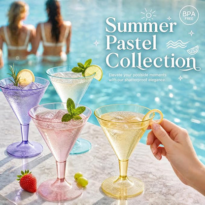 Liacere 24 Pack Colored Plastic Cocktail Glasses - Image 8