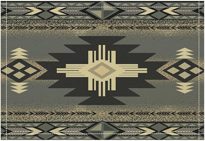 Aztec Southwest Placemats Rustic Tribal Geometric Decorative Table Mat Antique Native Heat Resistant Place Mats for Dining Kitchen Party Holiday Decor 12x18Inch Set of 6