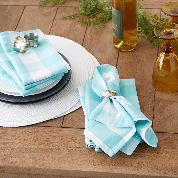 DII Checkered Tabletop Collection 100% Cotton, Machine Washable, Napkin Set - Image 6