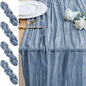 Cheesecloth Table Runner 10FT 4Pcs Dusty Blue Boho Gauze Runners | Cheese Cloth by Xiomot