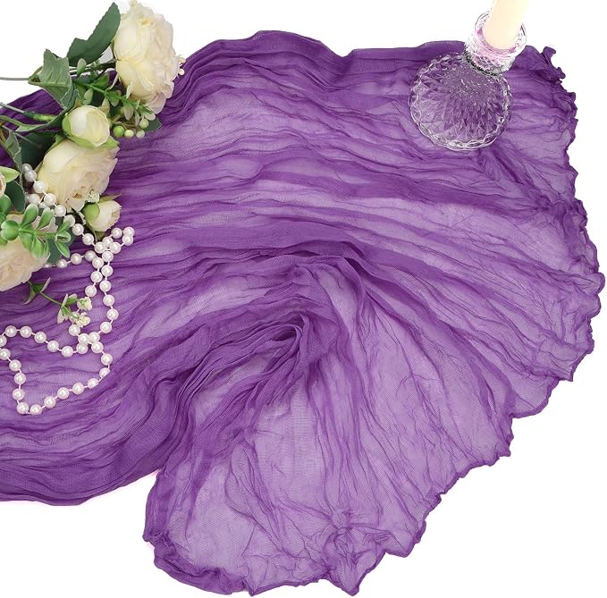 6 Pack Purple Cheesecloth Table Runner 10Ft Gauze Cheese Cloth Table Runner - Image 7