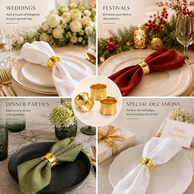 Durable Metal Iron Napkin Rings - Image 5