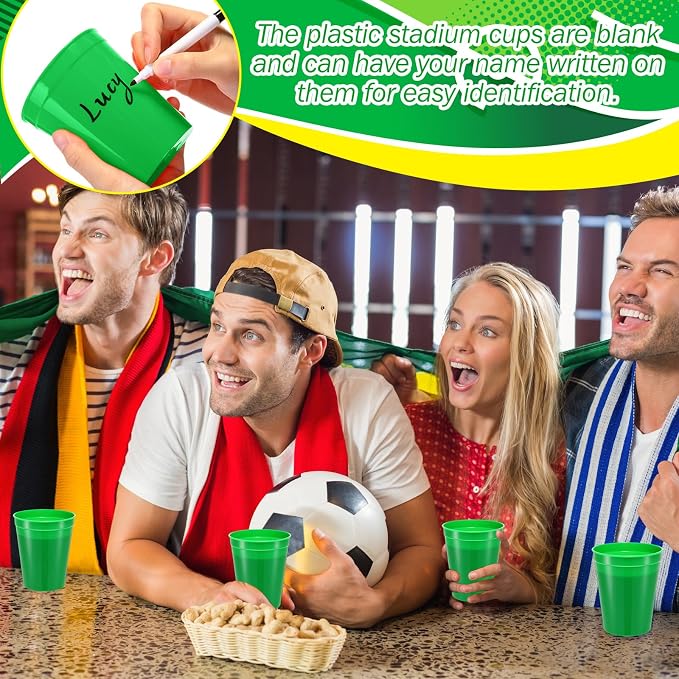 Yungyan 100 Pack 16 oz Stadium Cups Reusable Plastic Cups Blank Drink Stadium - Image 4