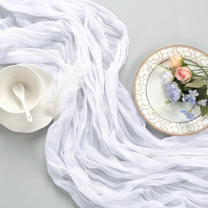 12 Pack White Cheesecloth Table Runner 35 x 120 Inch | Boho Gauze Cheese Cloth - Image 6