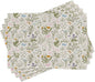 Ambesonne Floral Place Mats Set of 4, Vintage Garden Plants Herbs Flowers Botanical Classic Design Art, Washable Fabric Placemats for Dining Table, Standard Size, Reseda Green Beige