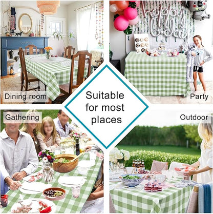 Checkered Tablecloth Rectangle, 60 x 140 Inch - Image 2