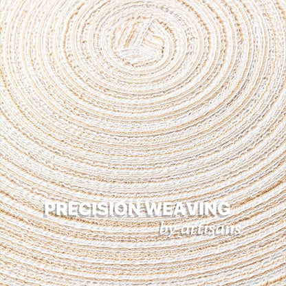 Round Placemats Set of 4 Woven Placemats Washable Braided Table Mats for Dining Table Heat Resistant Non-Slip Circle Place Mats(Cream)