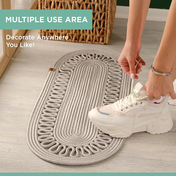 Oval Jute Table Runner | Woven Braided Dining Runner | Natural Textured Rattan - Image 3