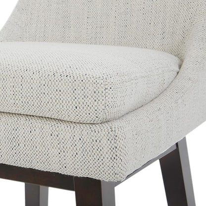 CHITA Counter Height Swivel Bar Stools Set of 4, FSC Certified Upholstered Fabric Barstool Chairs with Back, 26.8" H Seat Height, Fabric in Ivory