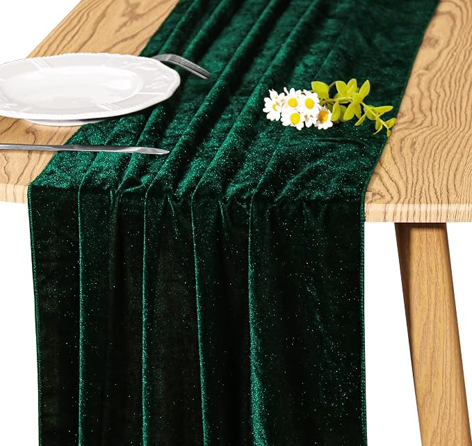 Velvet Table Runner 20 x 120 Inches 10ft Luxurious Thick Soft Velvet Christmas by JALANCY
