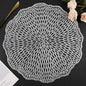 Round Placemats Set of 6, Hollow Out Table Mats Washable Wipeable Vinyl Place Mats for Wedding Party Kitchen Decorations