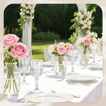 7OZ Plastic Wine Glasses, Reusable Vintage Goblets Unbreakable Drinking Glasses - Image 4