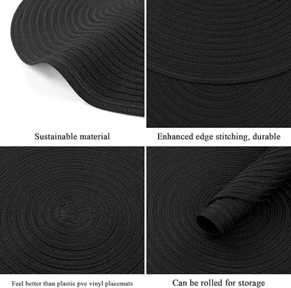 SHACOS Round Braided Placemats Set of 4 Heavy Cotton Polyester Washable Round - Image 4
