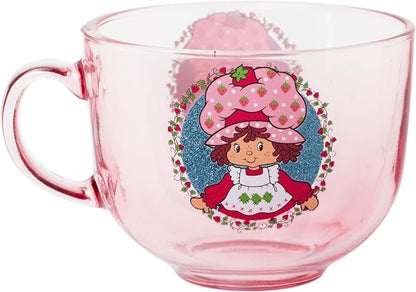 Silver Buffalo Strawberry Shortcake Glitter Wide, Glass Coffee Mug, 16oz | 0.47 - Image 2