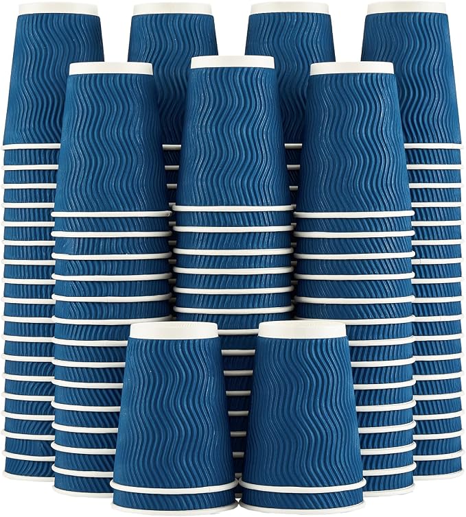 Lamosi Coffee Cups 12 oz 120 Pack Disposable Paper Coffee Cups Insulated | 12oz by BuyNow