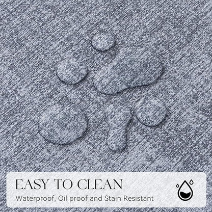 MOSAYT Placemats Set of 8, Heat Resistant Vinyl Place Mats with Coasters, Wipeable Washable 100% Waterproof Oil Proof Faux Leather Table Mats for Kitchen Dining Party Outdoor, 12" x 17", Sky Blue