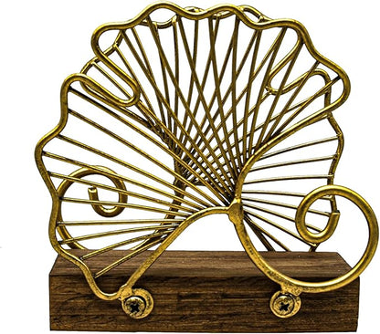 Leaves Vertical Napkin Holder, Contemporary Disposable Paper Hand Tower Storage Tray Caddy, Metal Paper Storage for Kitchen, Stylish Towel Dispenser, Mail Letter Sorter Rack, Document File Organizer