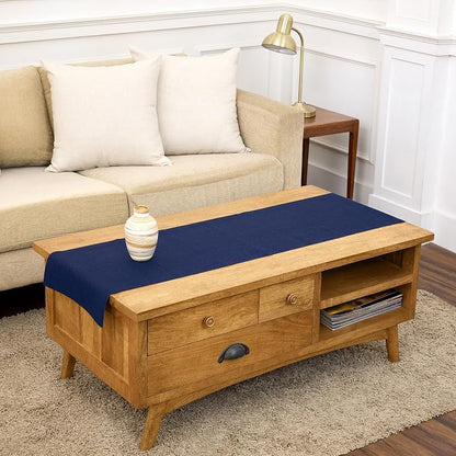 Solino Home 100% Pure Linen Dining Table Runner Blue, Athena 14 x 48 in | Table by SolinoHome